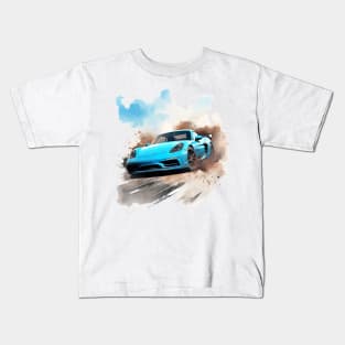 Porsche Cayman Watercolor Kids T-Shirt